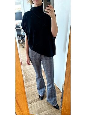 FRAME Le Bardot Plaid Flare Pants Size 25 in Noir Multi
